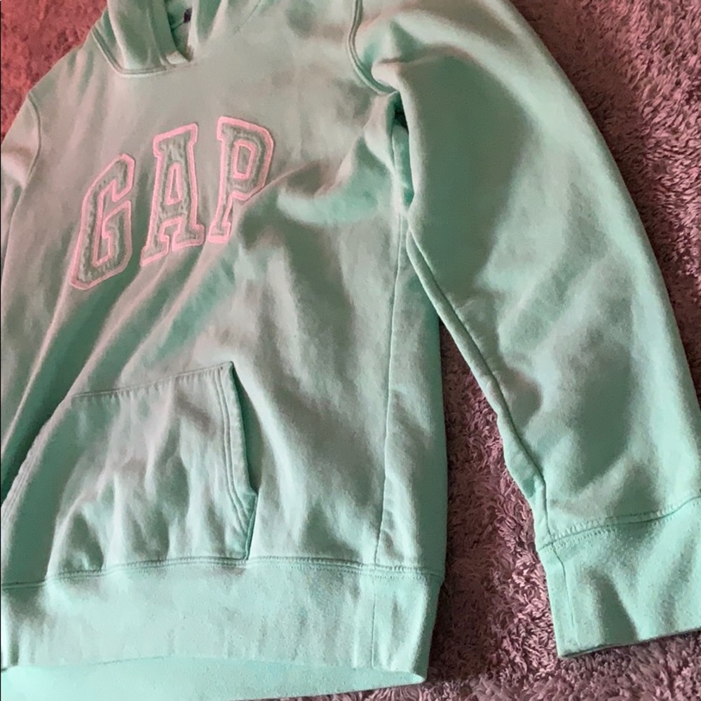 GAP teal/mint green pullover hoodie - Picture 4 of 7